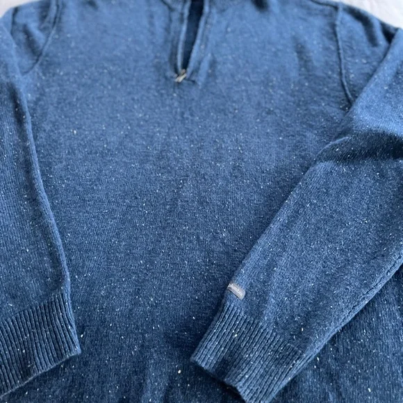 Columbia 1/4 Zip Wool Blend Sweater Blue Size Large - Picture 3 of 14